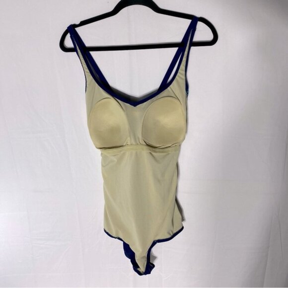 Roots Navy Blue Green One Piece swimsuit Bathing Suit 14 - Picture 5 of 15